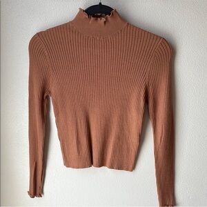 Cotton On fitted, ribbed long sleeve crop top turtleneck